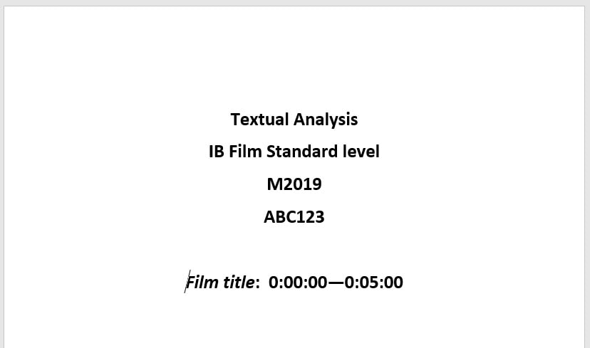 ib film textual analysis essay example
